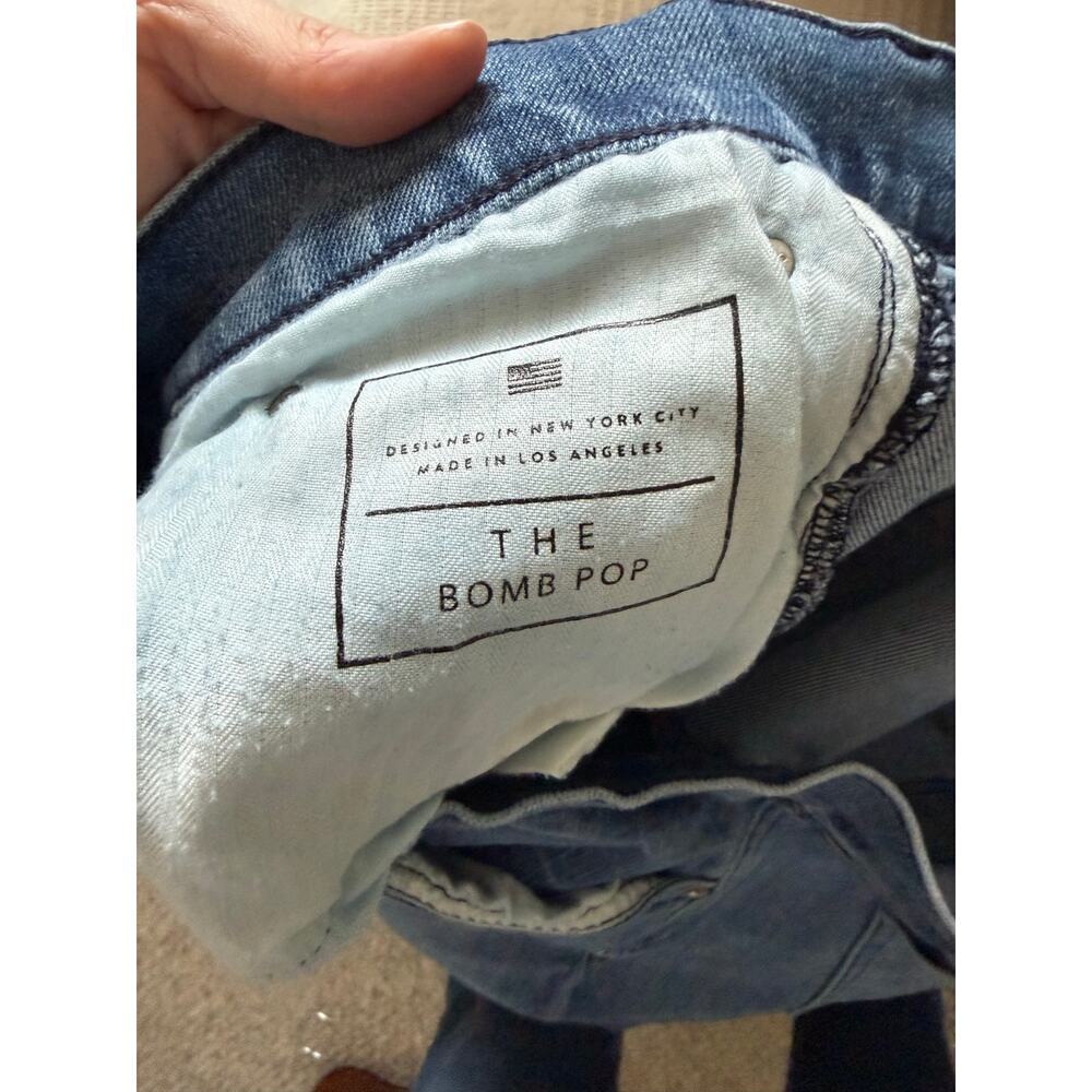 AYR The Bomb Pop Ankle Fray Straight Leg Jeans Classic Blue Wash Size 32 - Picture 8 of 14